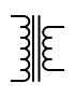 Image du symbole schématique de transformateur abaisseur