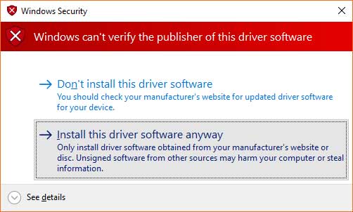 click Install the driver software anyway.