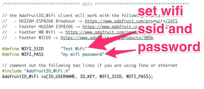 Set WiFi SSID and Password