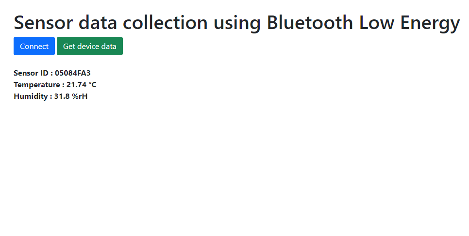 sensor data collection using Bluetooth