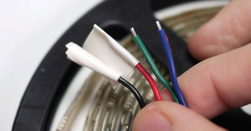 To avoid shorts, wrap the red and black wires