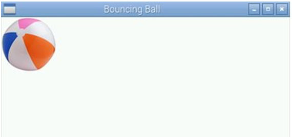 ButtonBouncingBall.py Code Running on Pygame Canvas