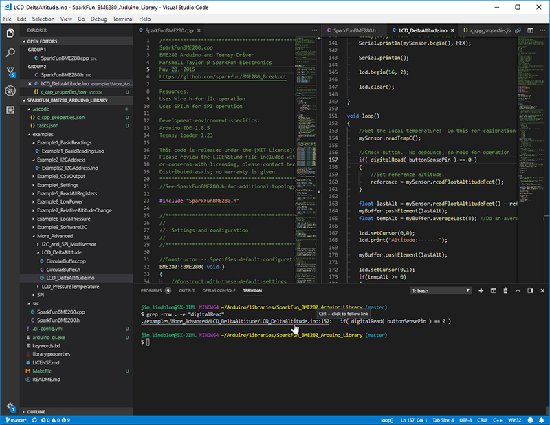 Using the terminal to search for text