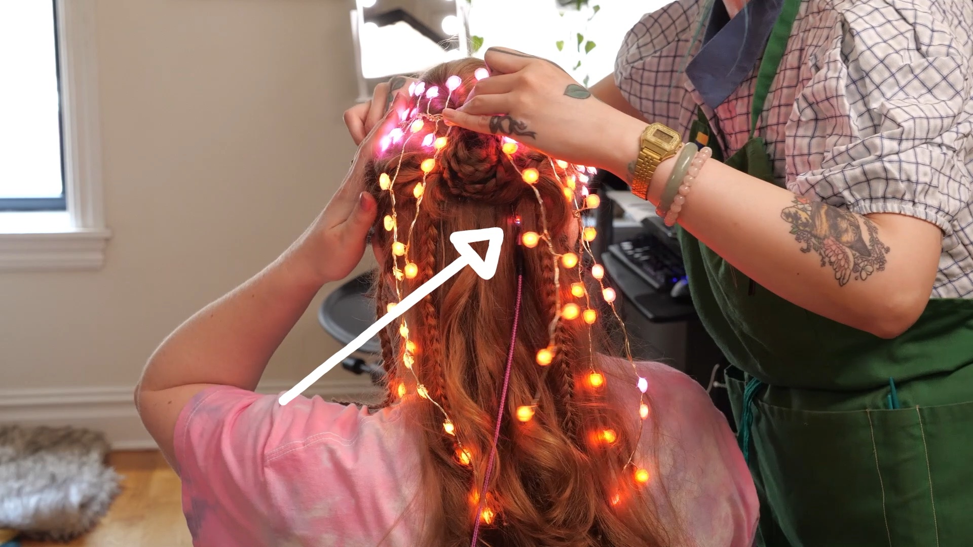 microcontroller hidden in hair