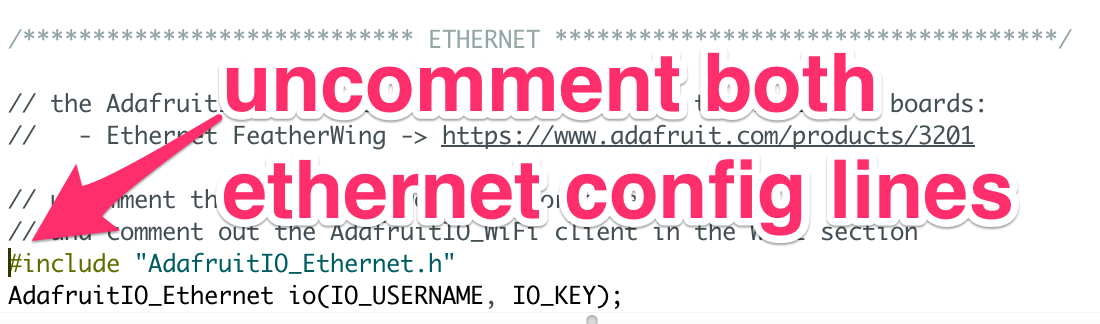 Uncomment both ethernet config lines