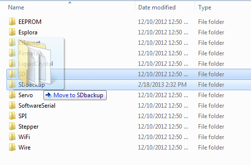 Move to SDbackup